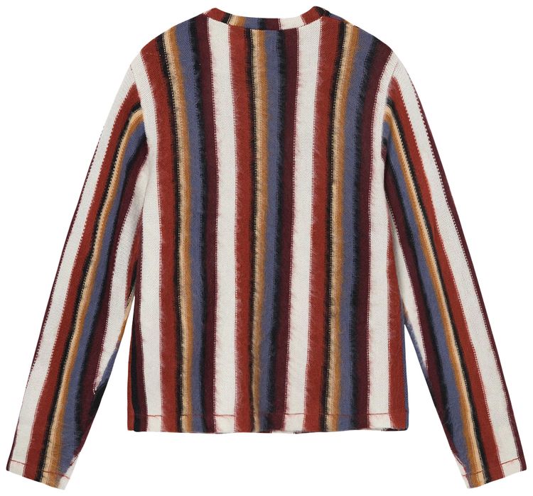 Stussy Vertical Striped Knit Crew Rust