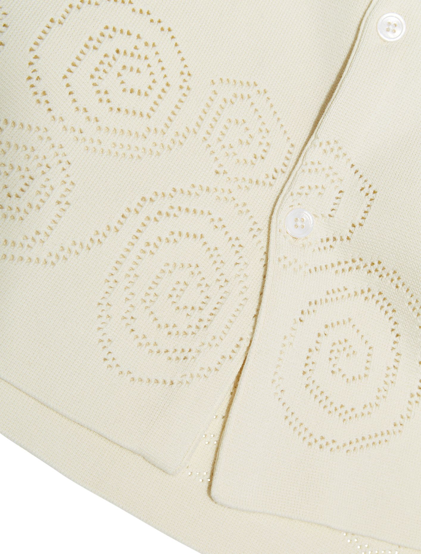Stussy Perforated Swirl Knit Shirt Cream Perforated Swirl Knit 