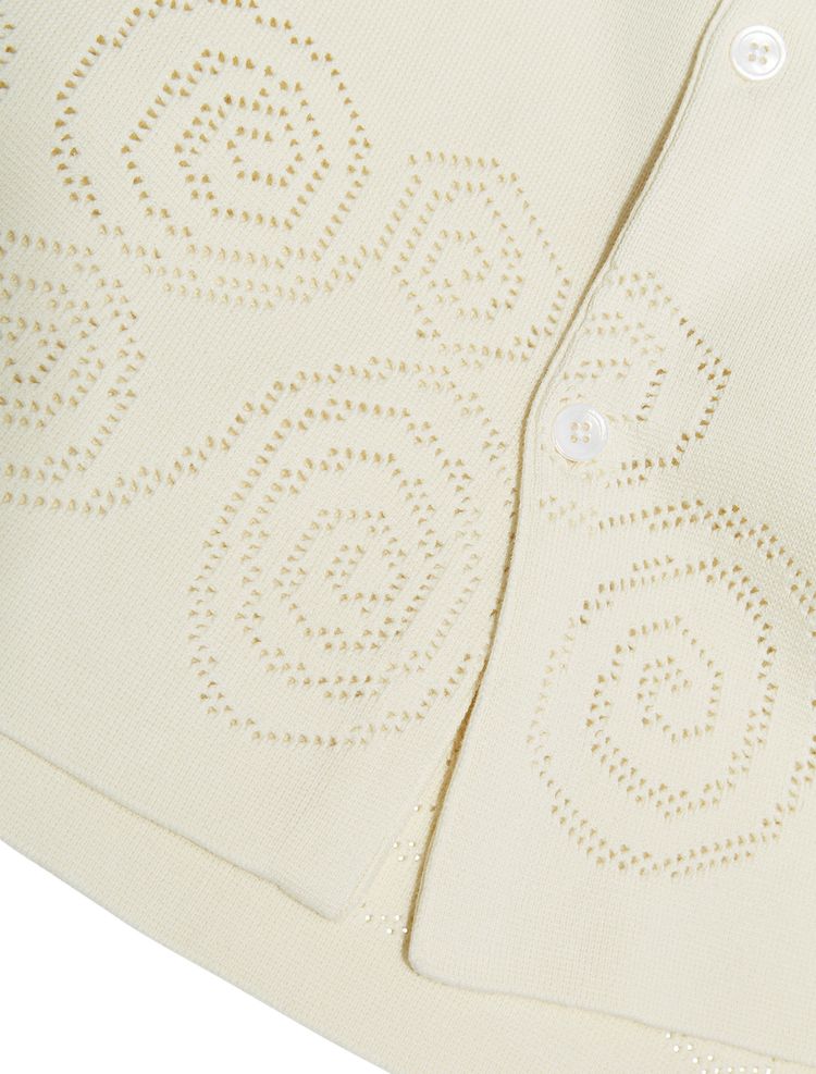 Stussy Perforated Swirl Knit Shirt Natural