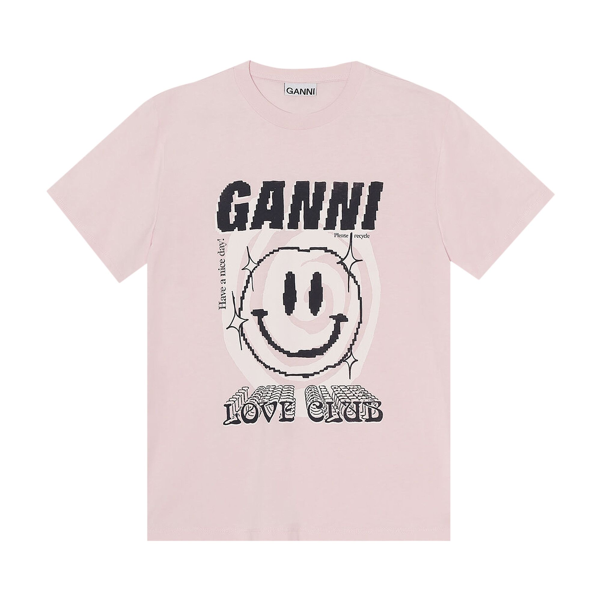 <NAO>GANNI Tシャツ スマイルマーク Buy Ganni Basic Jersey Smiley Print O-Neck Relaxed T-Shirt