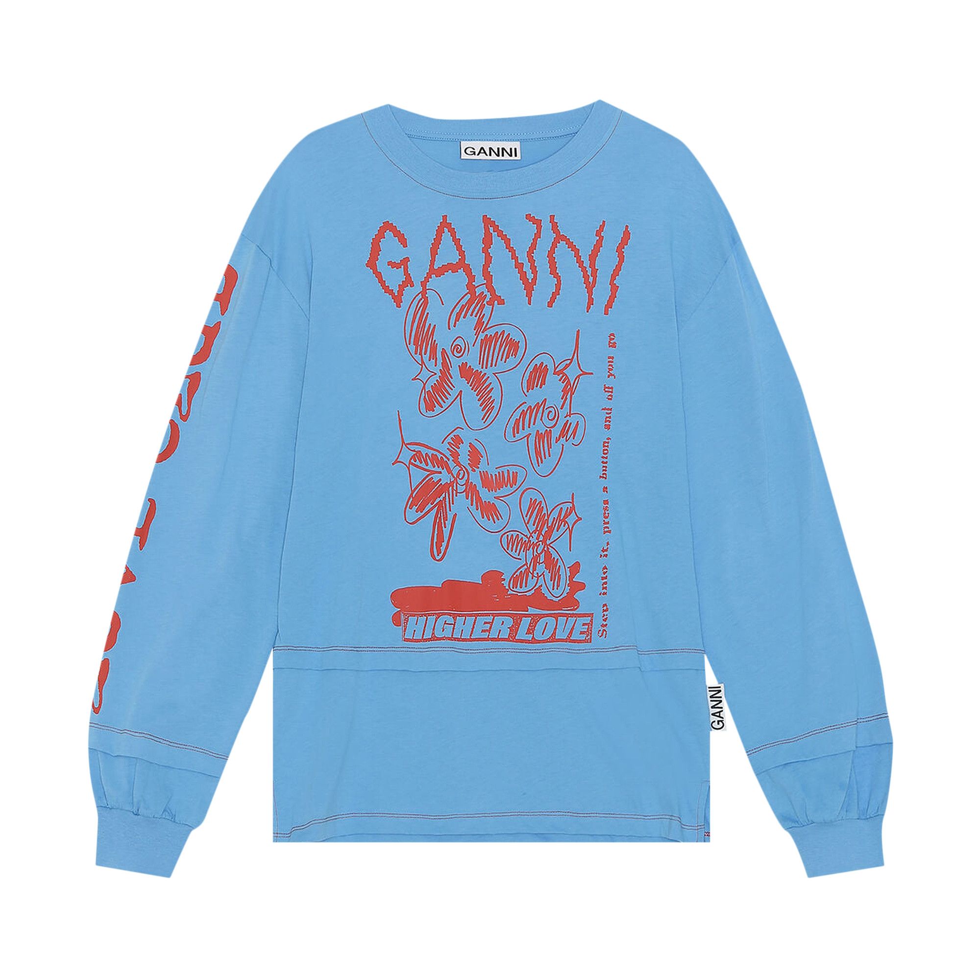【早い者勝ち】GANNI Love T-Shirt Azure Blue 青 早い者勝ち】GANNI Love T-Shirt Azure Blue 青 早い者勝ち