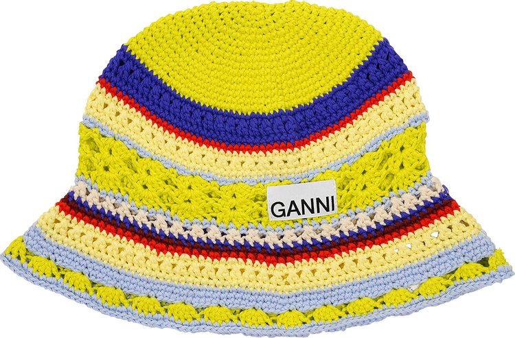 Ganni Cotton Crochet Bucket Hat 'Heather'