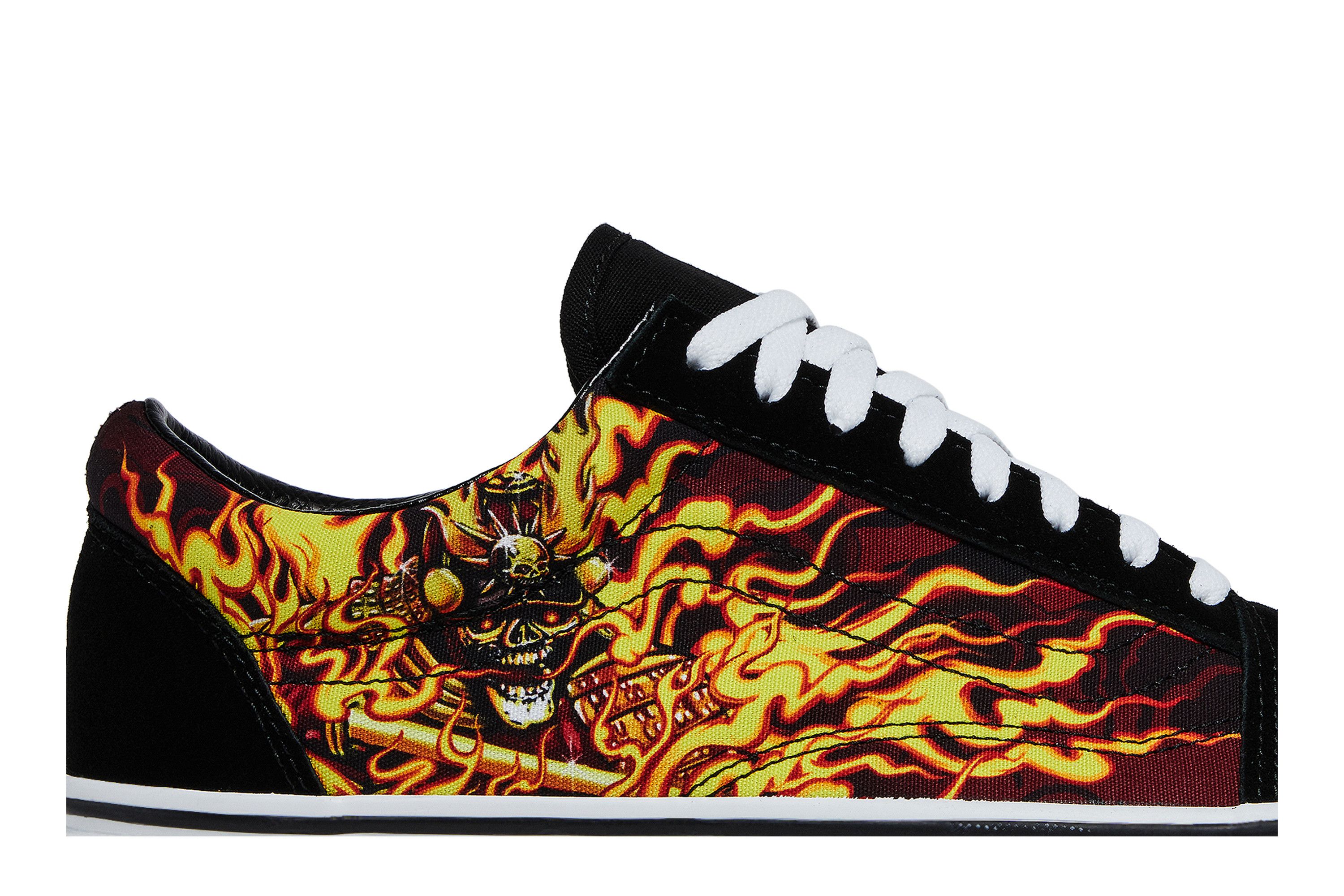 Vans Old Skool Samurai Rising Suede Skate Shoes Flamed Laces