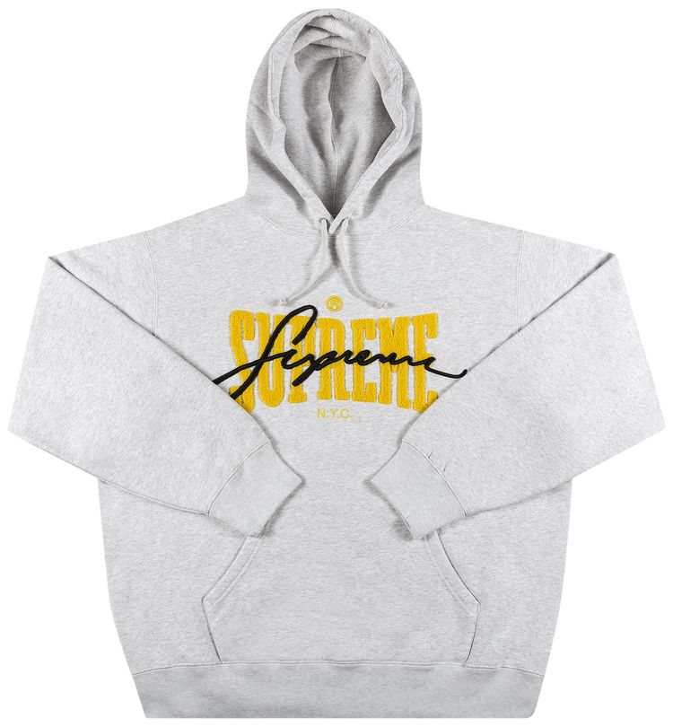 Supreme Embroidered Chenille Hooded Sweatshirt Ash Grey