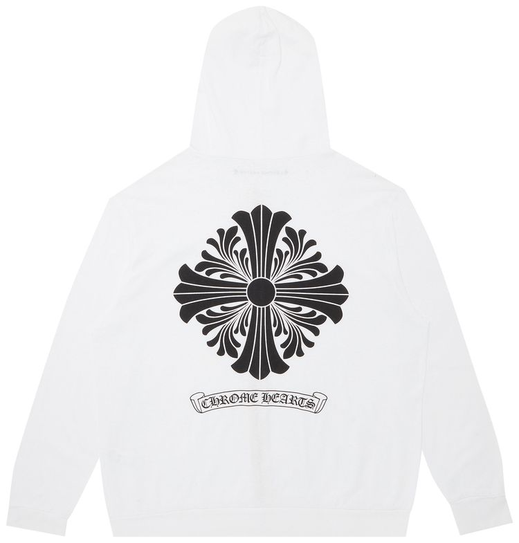 Chrome Hearts Plus Cross Floral Zip Hoodie BlackWhite