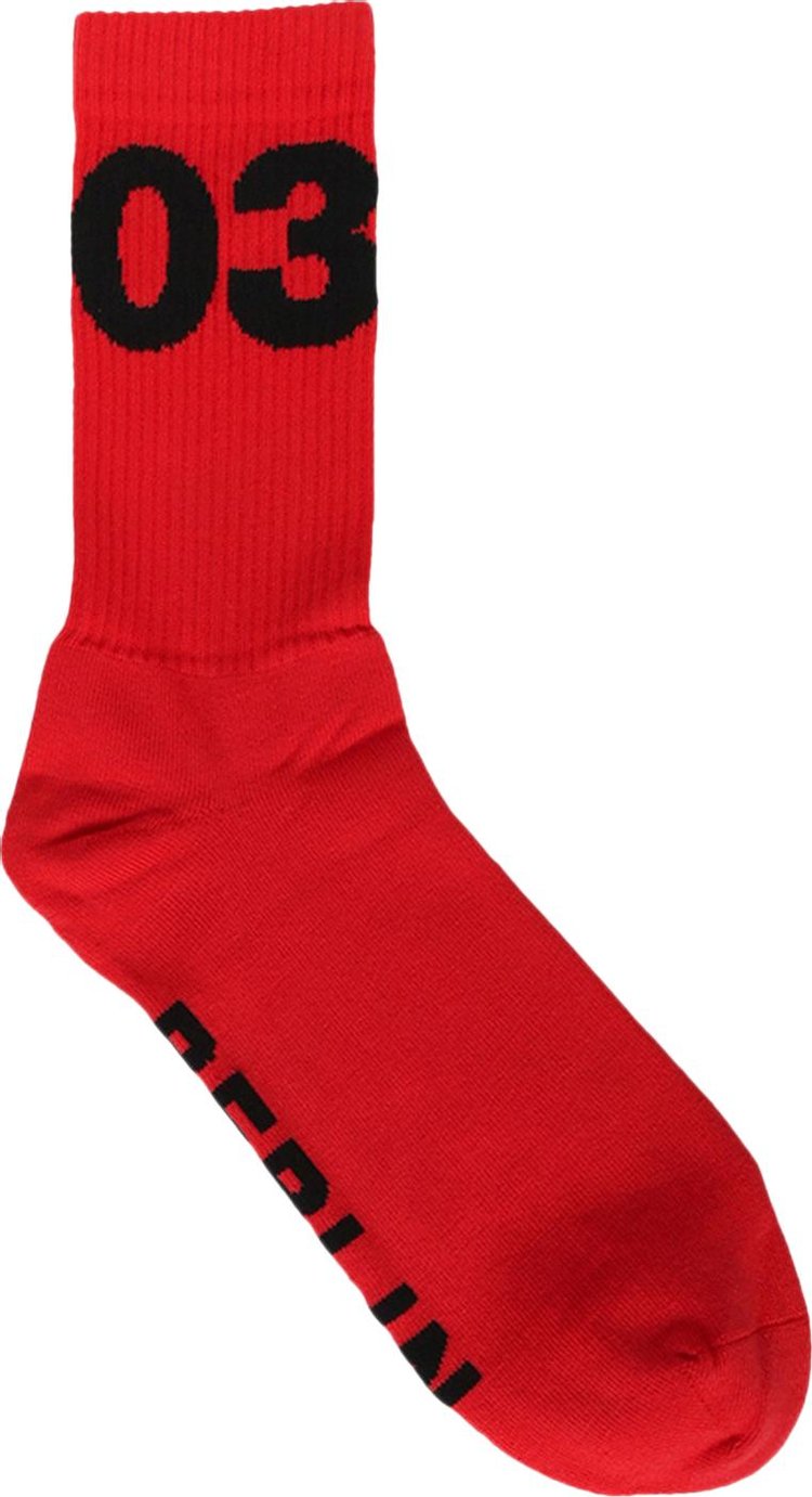 032C Big Logo Socks 'Red'