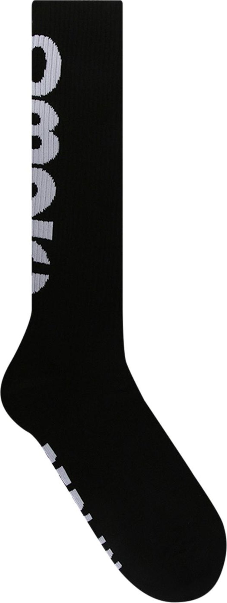 032C Long Ribbed Socks 'Black'