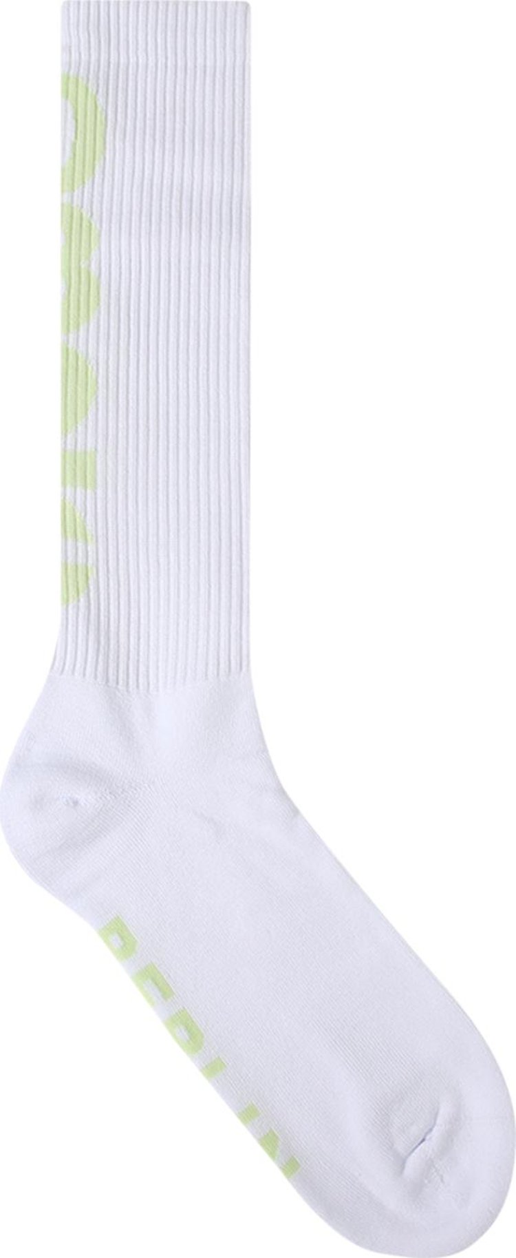 032C Long Ribbed Socks 'White'