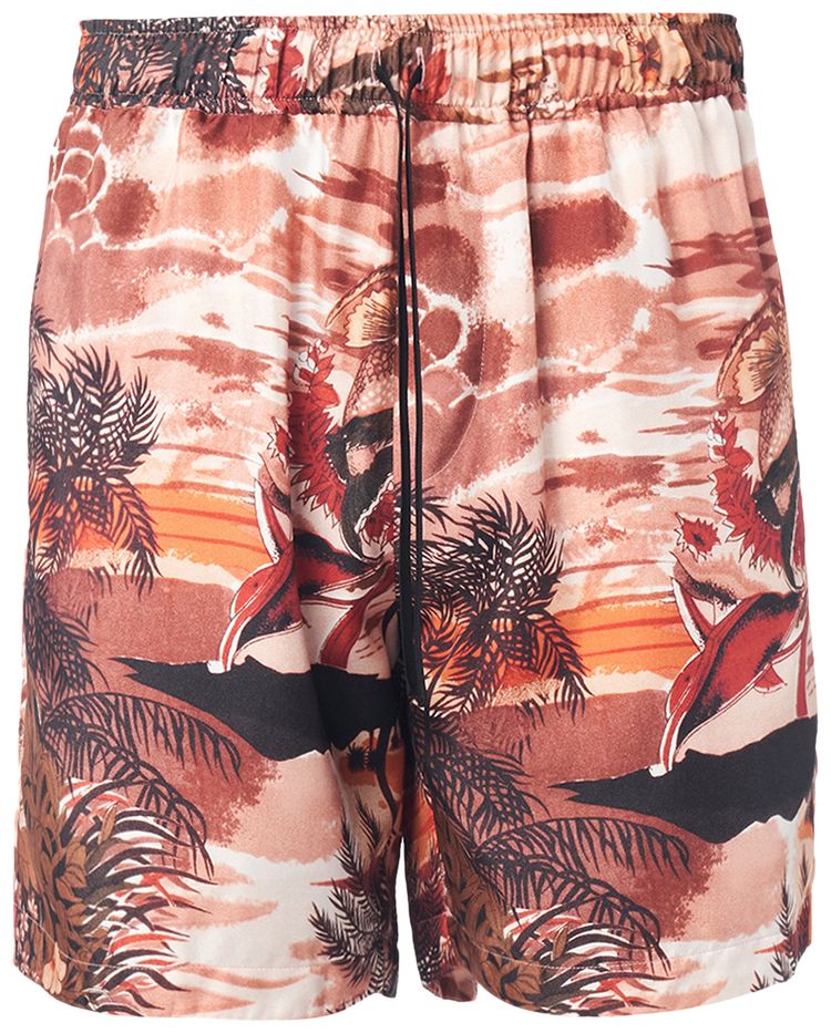 Amiri Hawaiian Silk Short Pink
