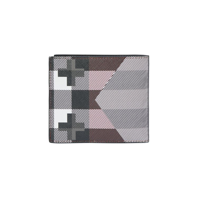 Burberry Geometric Check International Bifold Wallet Dark Birch Brown
