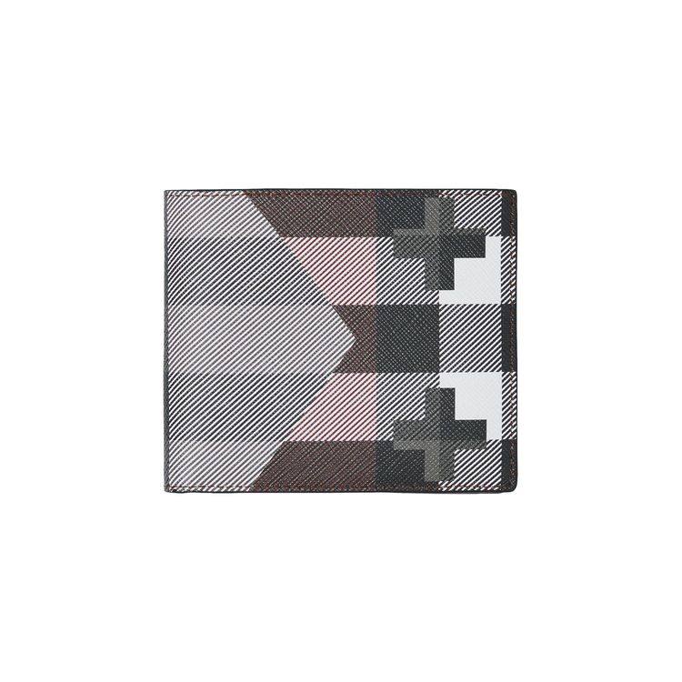 Burberry Geometric Check International Bifold Wallet Dark Birch Brown