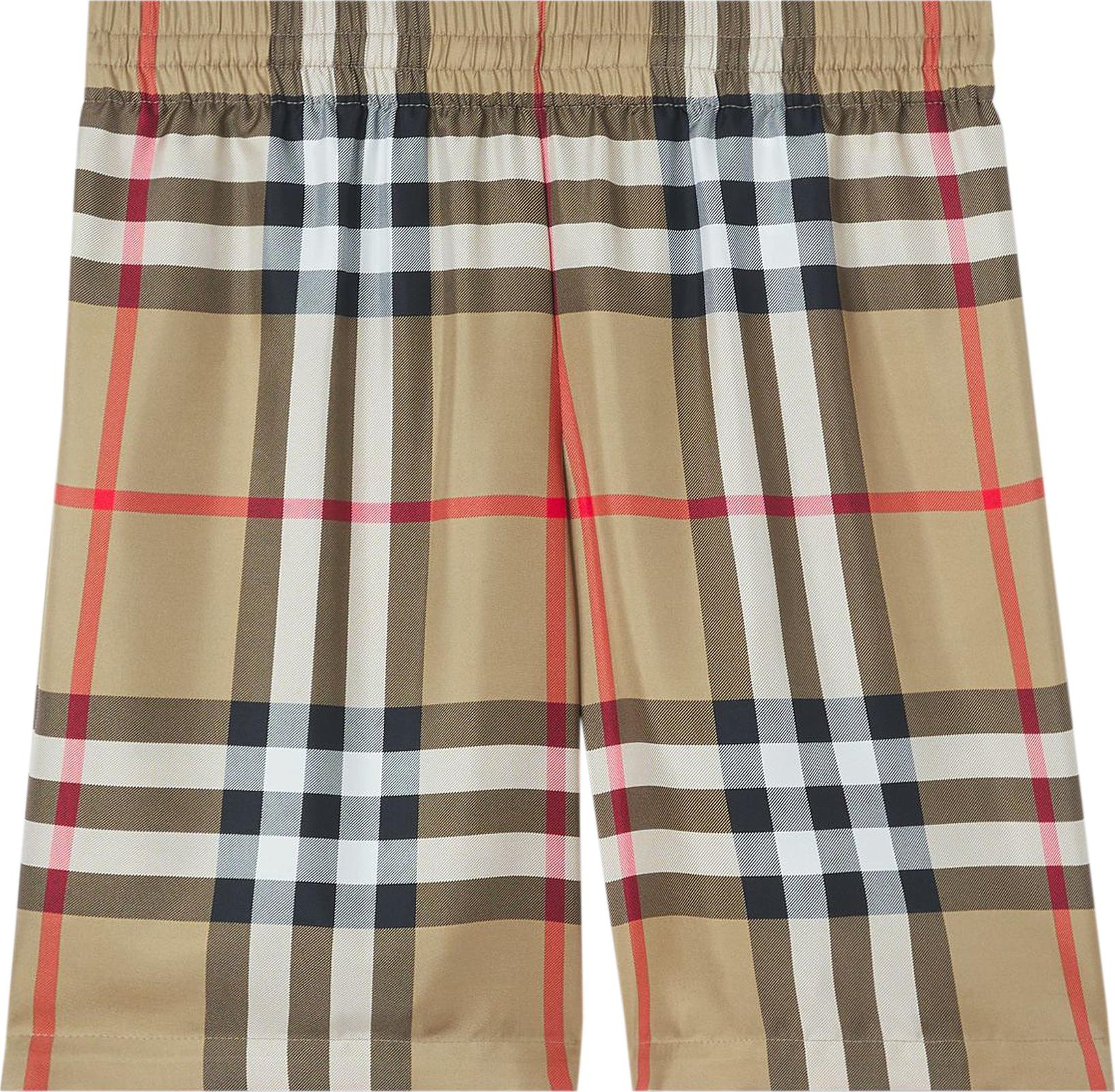 Buy Burberry Check Silk Shorts 'Archive Beige' - 8051281 | GOAT
