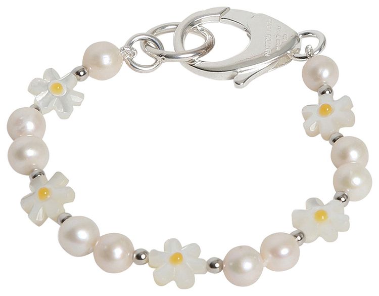 Hatton Labs Mother Of Pearl Flower Bracelet Solid Sterling Silver