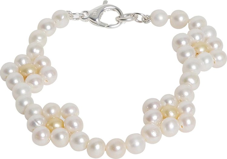 Hatton Labs White Daisy Pearl Bracelet 'Solid Sterling Silver'