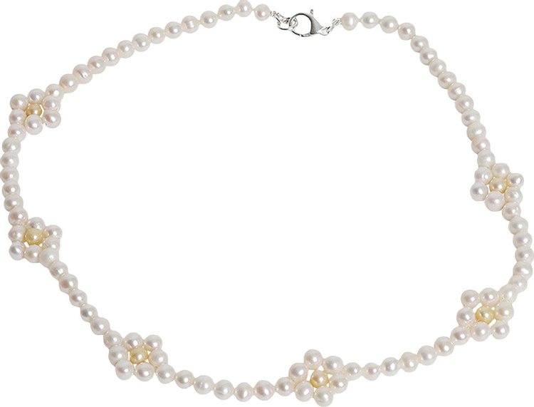 Buy Hatton Labs White Daisy Pearl Chain 'Solid Sterling Silver' - HL E2 ...