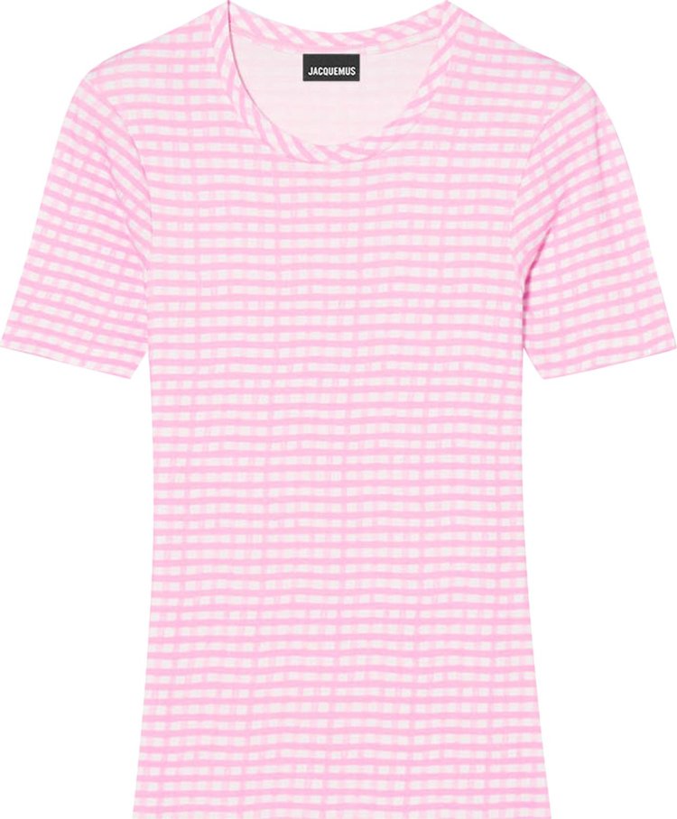 Jacquemus Le T-Shirt Vichy 'Light Pink Checks'