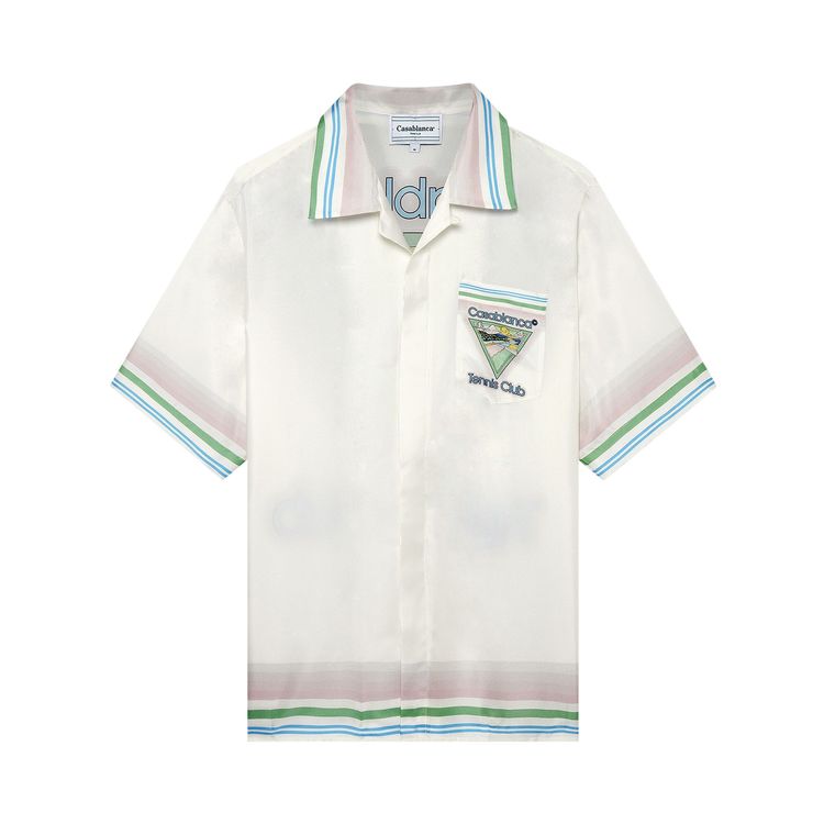 Casablanca Cuban Collar Short Sleeve Shirt Casablanca Tennis Club Icon