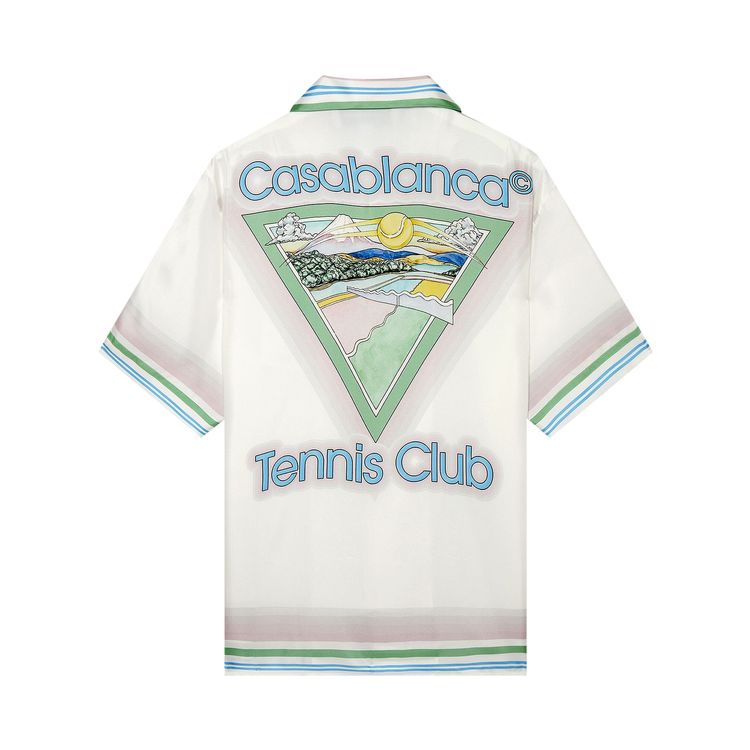 Casablanca Cuban Collar Short Sleeve Shirt Casablanca Tennis Club Icon