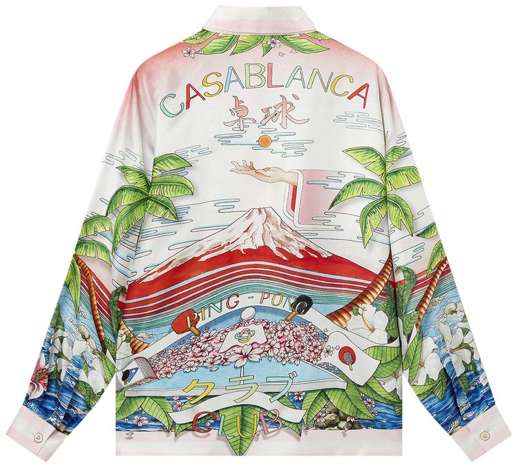 Casablanca Cuban Collar Short Sleeve Shirt Table Tennis Club Sunset