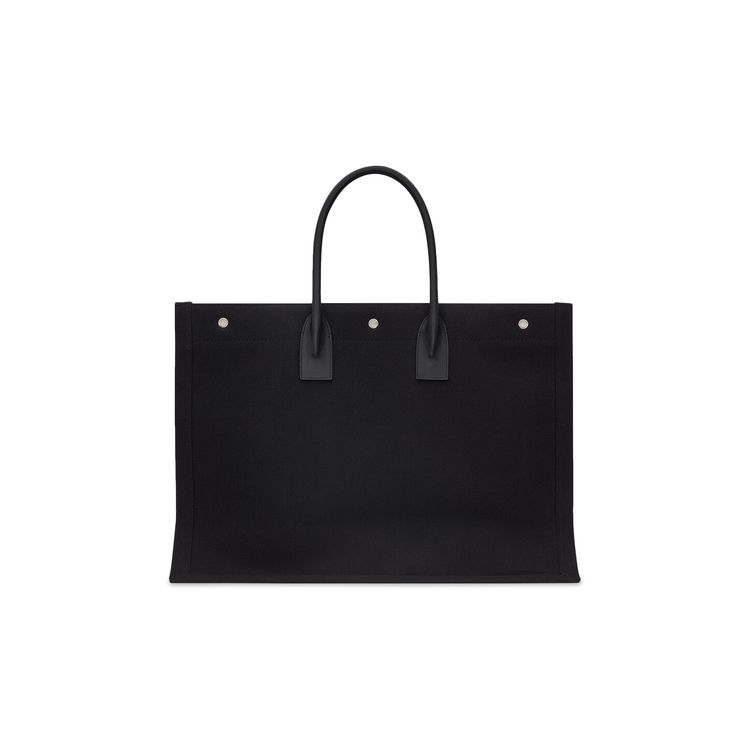 Saint Laurent Canvas Logo Tote Bag Black