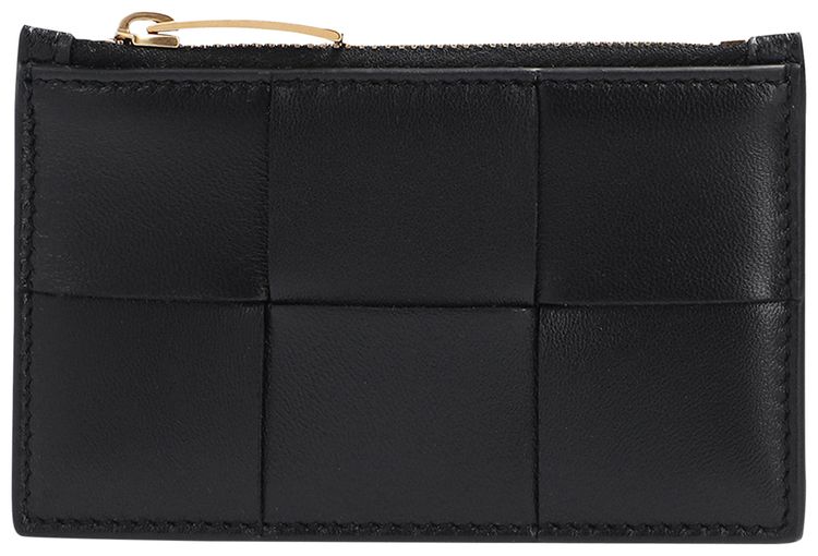 Bottega Veneta Zipped Card Case BlackGold