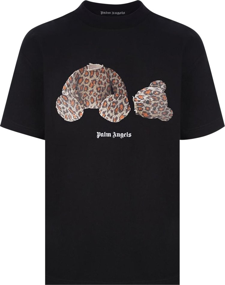 Buy Palm Angels Leopard Bear Classic Tee 'Black/Brown