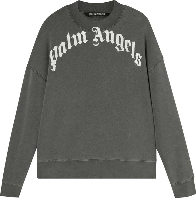 Palm Angels GD Curved Logo Crew 'Black/White'