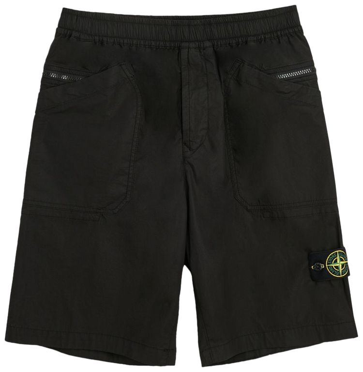 Stone Island Logo Patch Bermuda Short Black