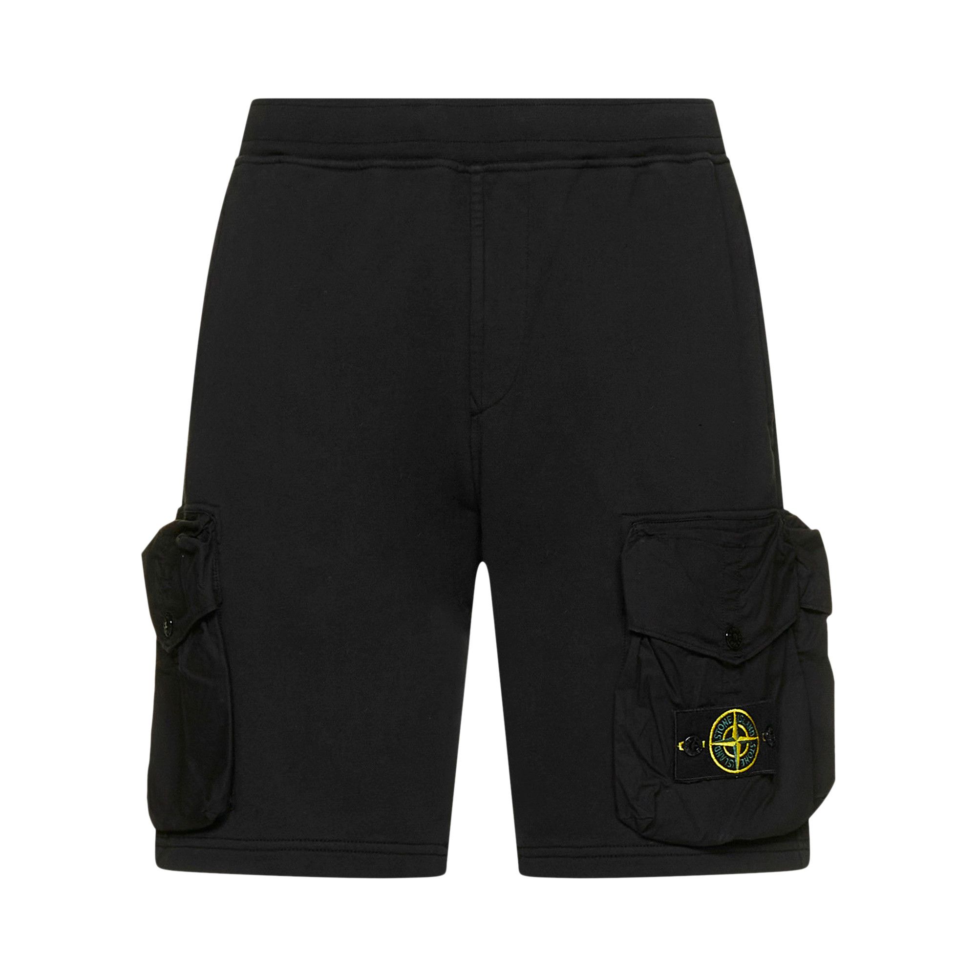 Buy Stone Island Side Pocket Logo Patch Fleece Short Black