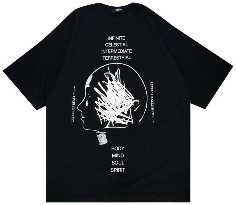Undercover Reality And Selfhood Printed T Shirt Black