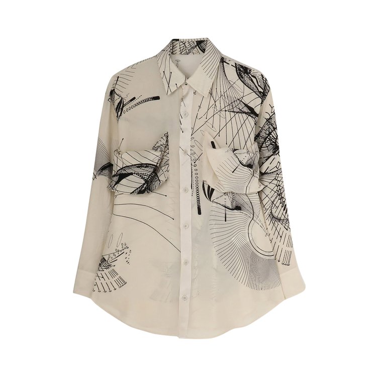 Yohji Yamamoto Silk Printed Shirt 'White'