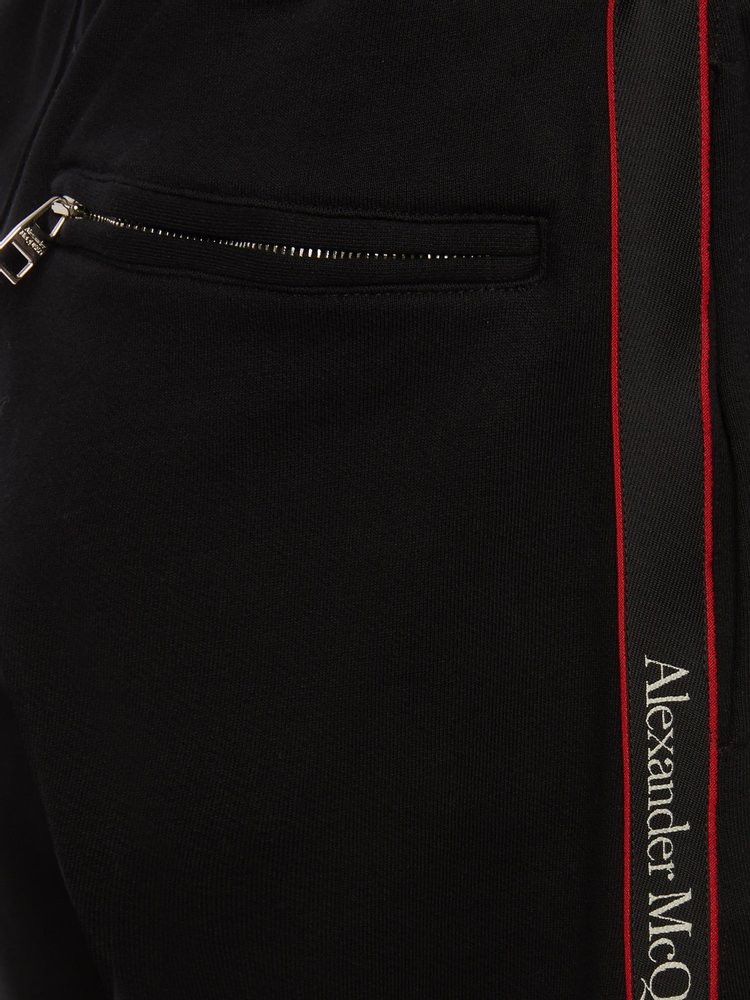 Alexander McQueen Selvedge Logo Tape Detail Shorts Black