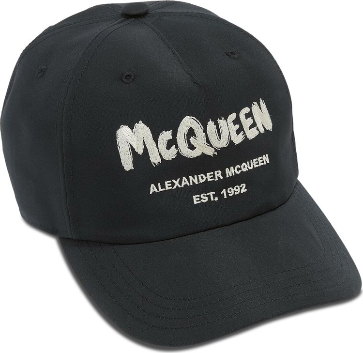 Alexander McQueen Graffiti Baseball Cap 'Black/Ivory'