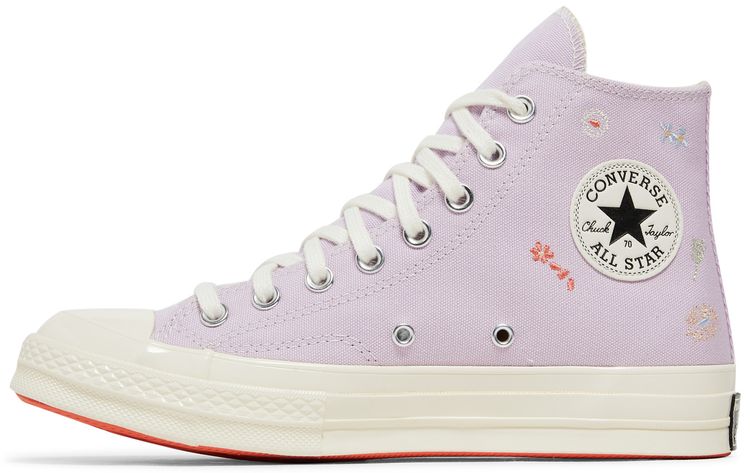 Converse Wmns Chuck 70 High Embroidered Floral Print   Pale Amethyst