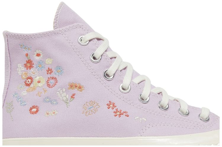 Converse Wmns Chuck 70 High Embroidered Floral Print   Pale Amethyst