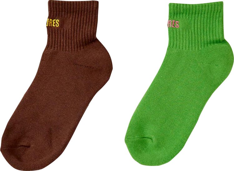Pleasures Socks (2 Pack) 'Brown/Green'