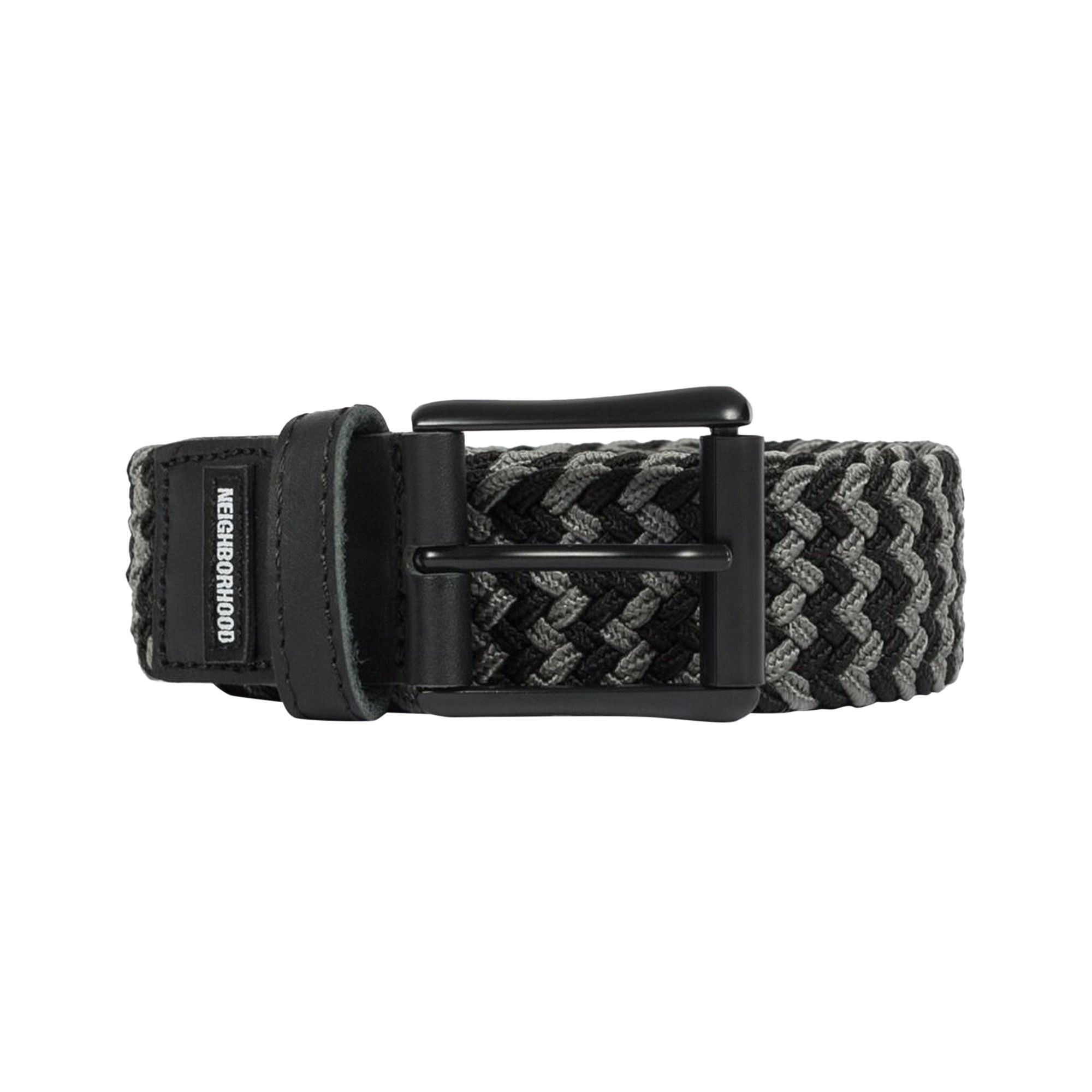 Buy Neighborhood Braid Belt 'Black/Grey' - 221MYNH AC01 BLAC | GOAT AU