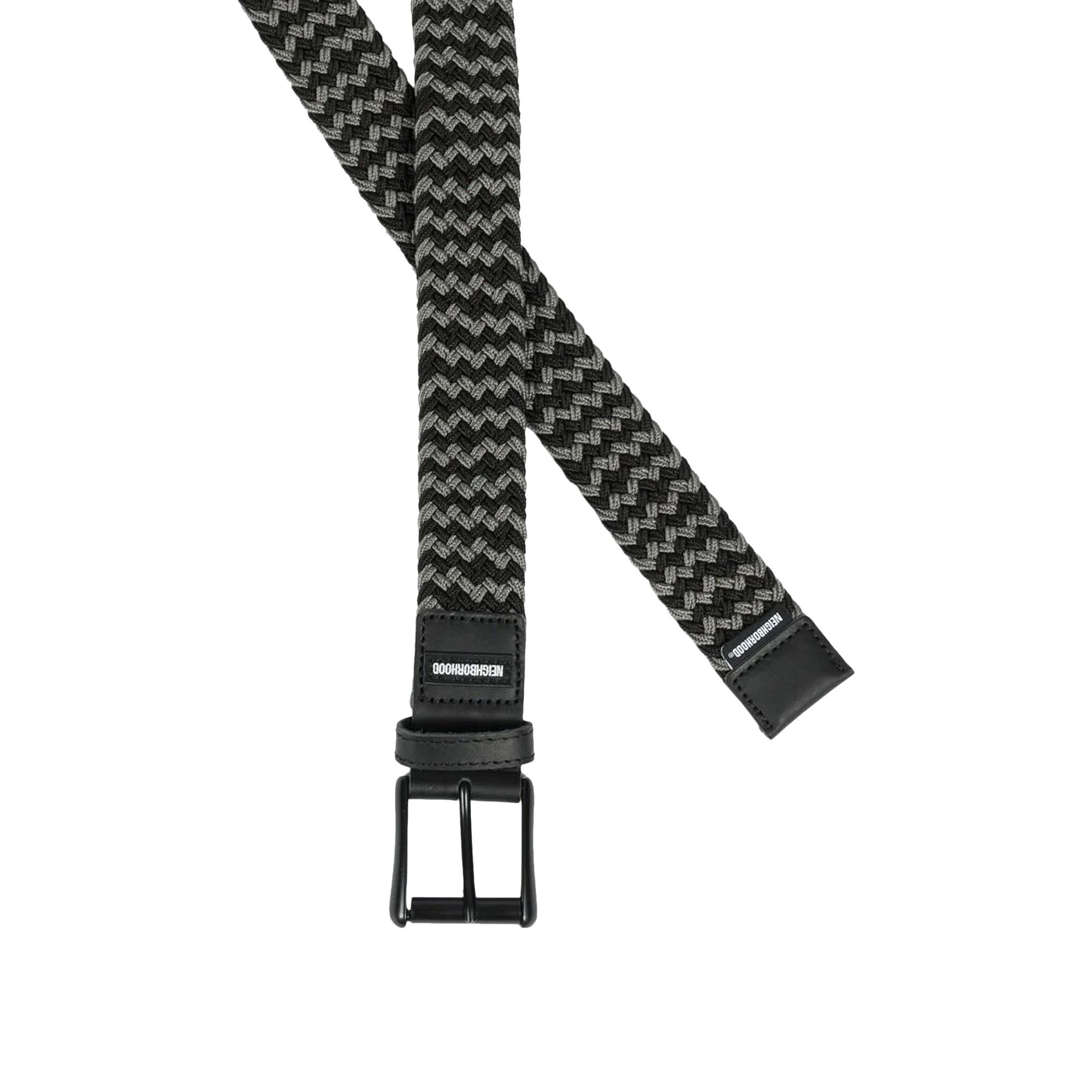 Buy Neighborhood Braid Belt 'Black/Grey' - 221MYNH AC01 BLAC | GOAT AU