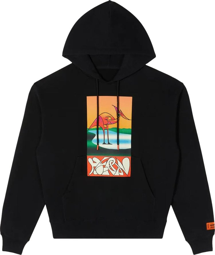 Heron Preston Abstract Hoodie BlackOrange