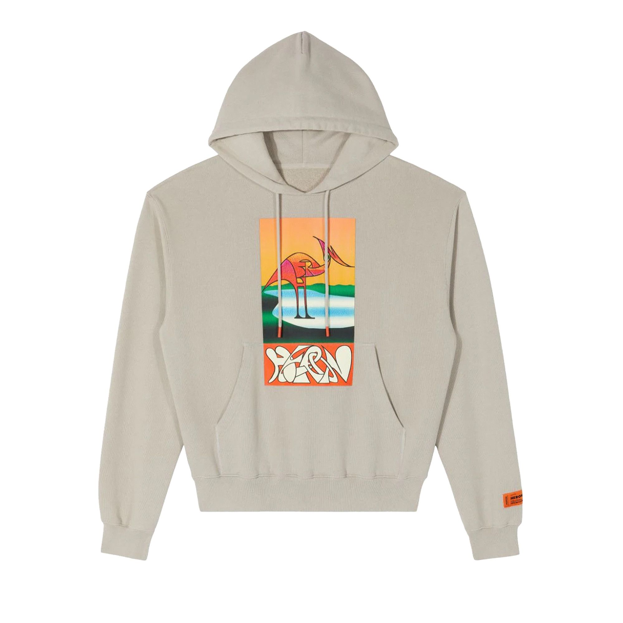 Buy Heron Preston Abstract Hoodie 'Grey/Orange