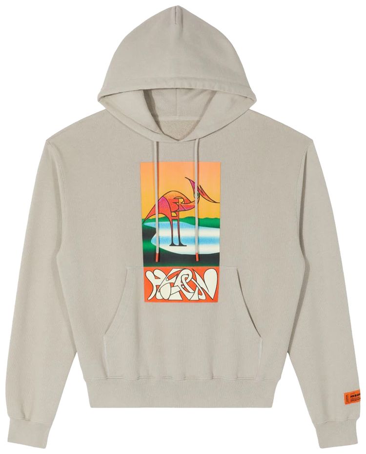 Heron Preston Abstract Hoodie GreyOrange