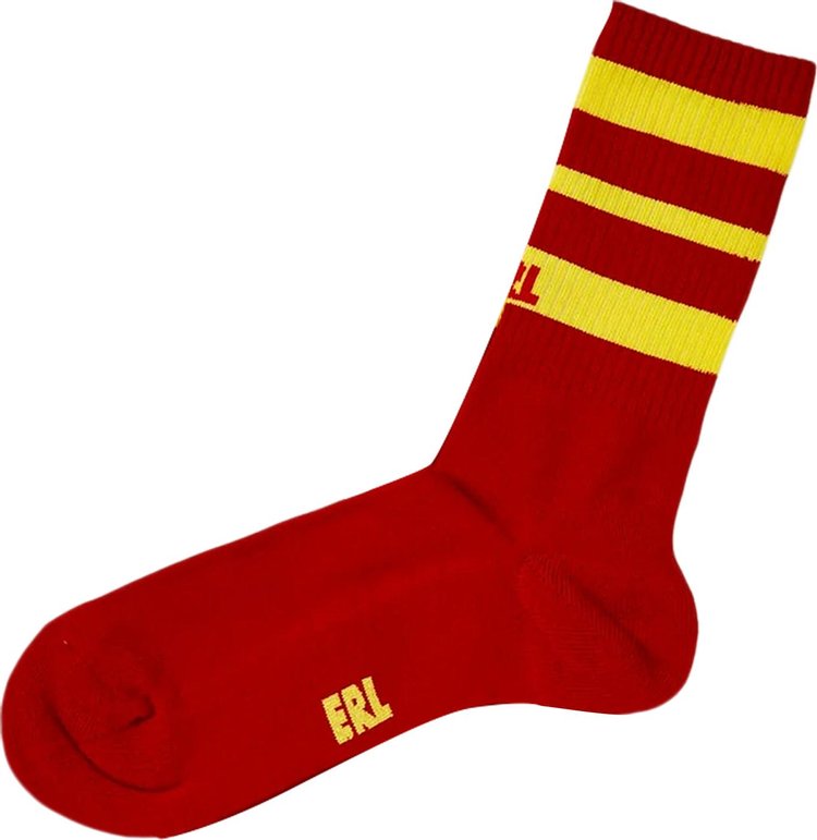 ERL Knit Crew Socks 'Red'