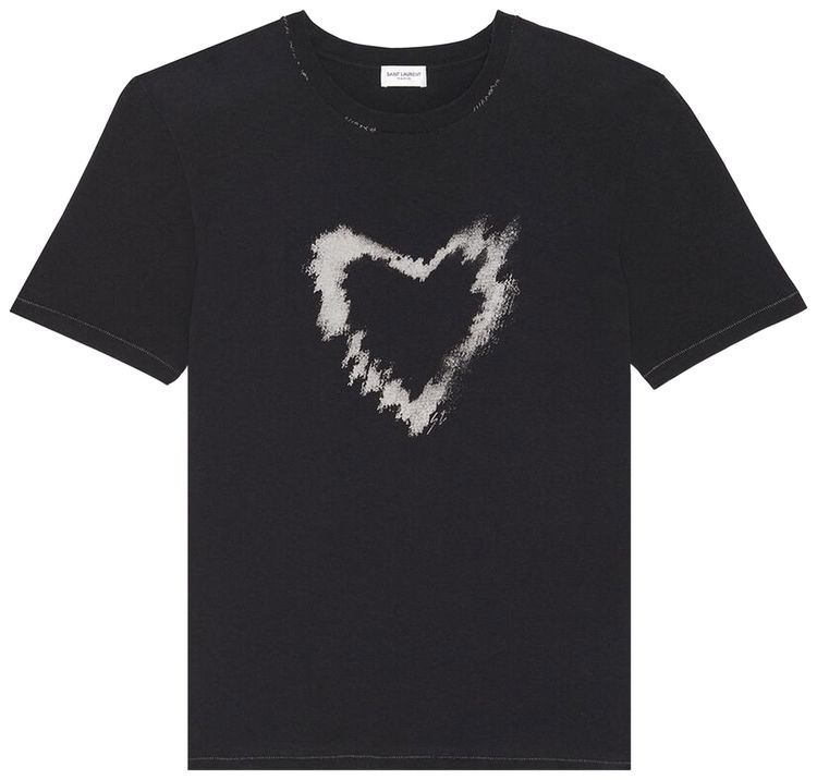 Saint Laurent SL Heart T Shirt Noir Gris