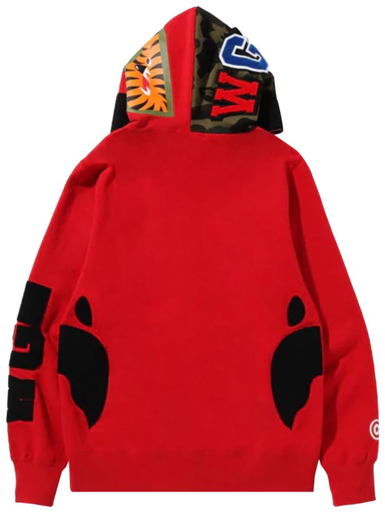 BAPE Detachable Shark Full Zip Hoodie Red