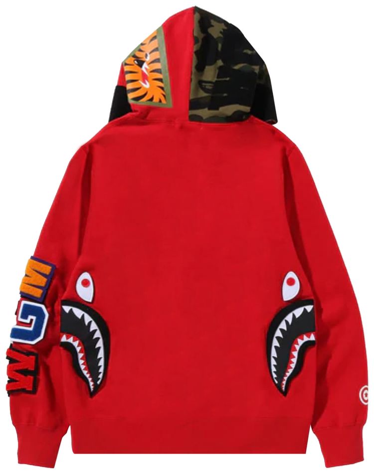 BAPE Detachable Shark Full Zip Hoodie Red
