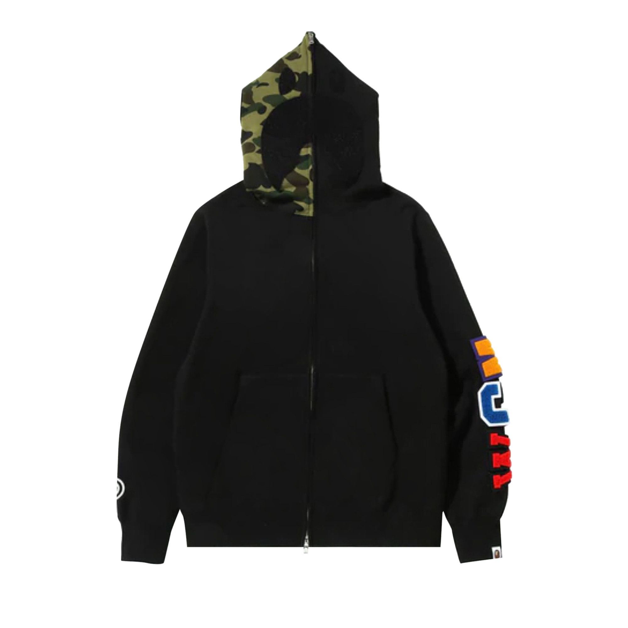 Bape jacket half camo half black store