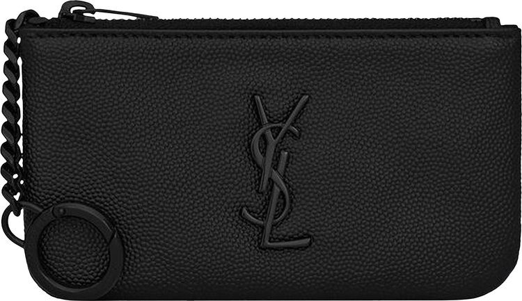 Saint Laurent - Monogram Key Pouch - Women - Leather - One Size - Black