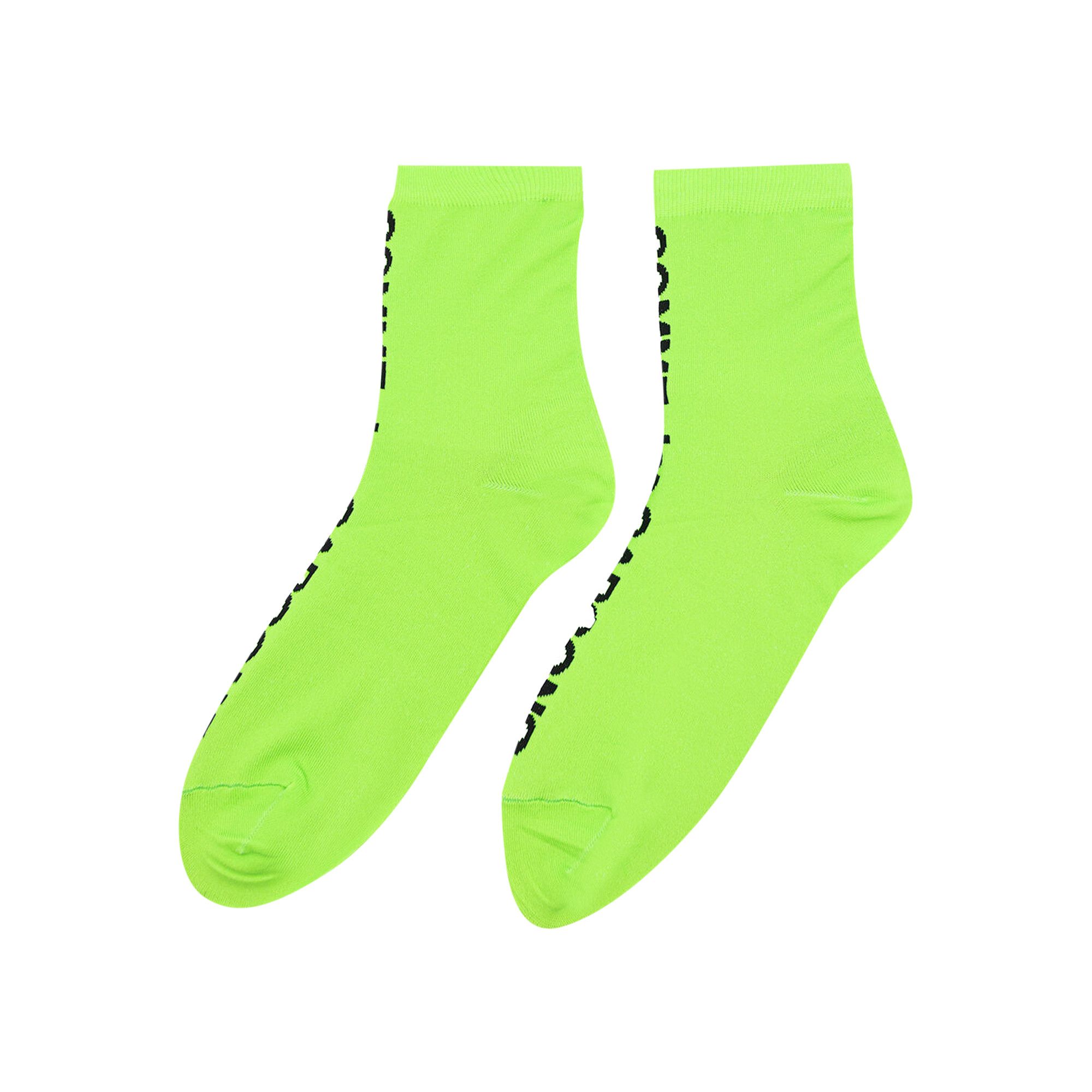 26ss COMME des GARÇONS socks ソックス グリーン Buy Comme des Garçons Logo Print Socks 'Fluo Green' - GI K505 051