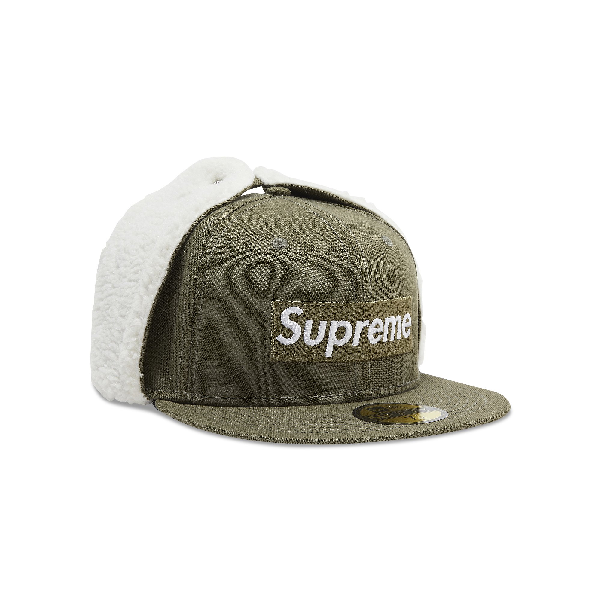 Buy Supreme x New Era Earflap Box Logo 'Olive' - FW21H102 OLIVE