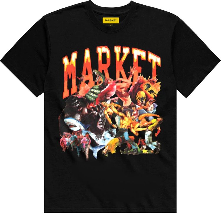 Market Arc Animal Mosh Pit T-Shirt 'Black'
